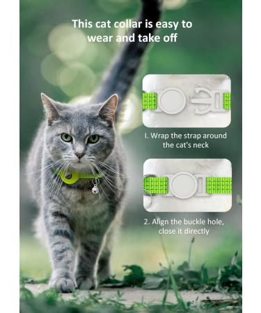 Buy Luminous Yellow Airtag Cat Neck Band | Reflective Kitten Collar with Bell | Light Tracker for Young Cats - Buy Online on GoSupps.com