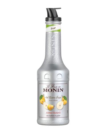 MONIN Pear Williams Fruit Mix Puree 1L for Cocktails Smoothies and Mocktails. Vegan-Friendly Allergen-Free 100% Natural Flavours and Colourings. 2-in-1 Pear Puree and Sugar Syrup Hybrid