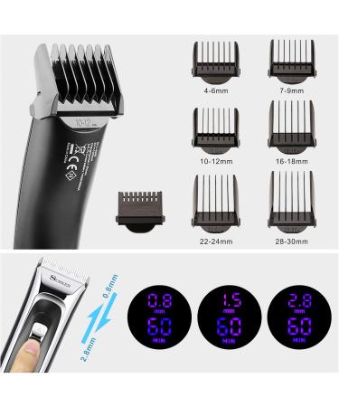 Hair Clippers for Men Professional Cordless Hair Clippers Haircut Kit Mens Hair Clippers Haircut Beard Trimmer Hair Cutting Set for Men Rechargeable LED Display Beard Trimmer for Men (Black) - Buy Online on GoSupps.com