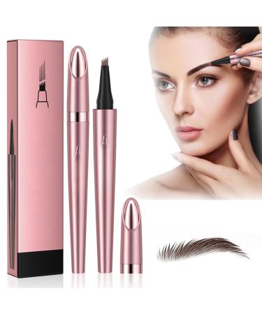 Orgrul Waterproof 3D Eyebrow Pencil with 4 Split Ends 2024 Eyebrow Pencil Waterproof Eyebrow Pencil Microblading Hair Drawing 2024 Eyebrow Pen (#02 Dark Coffee)