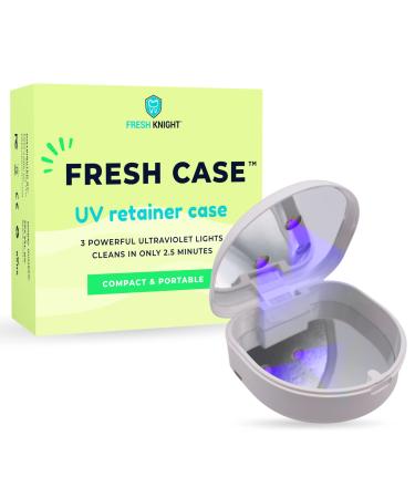 UV Retainer Case | UVC Retainer Cleaner, Disinfects Cleans and Removes Odors, Mouth Guard Case, compatible for Invisalign Case, Retainer Cases | Fresh Case Fresh Knight White-UV