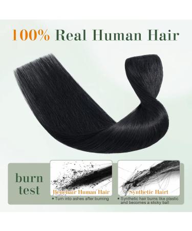 Benehair Clip in Human Hair Extensions Natural Real Hair Clip in 18Inches 50g Hair Extensions Clip In One Piece 5 Clips Human Hair Extension with Clip for Women Jet Black #1 - Buy Online on GoSupps.com