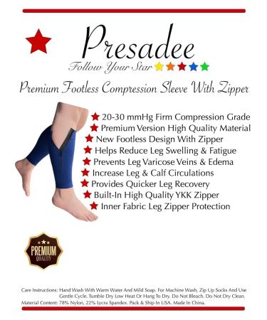 Premium Footless Compression Calf Sleeves 20-30 mmHg | YKK Zipper | International Shipping - Buy Online on GoSupps.com