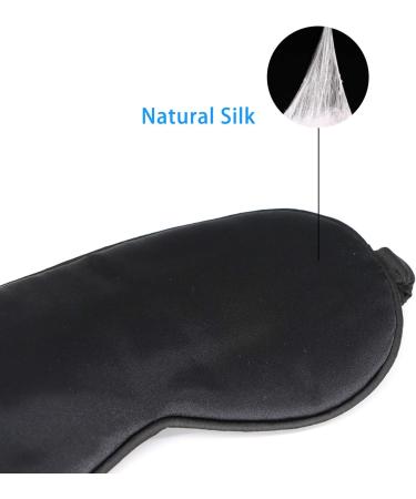 Silk Eye Mask for Sleeping Super Smooth Sleep Mask Silk Blindfold Blackout Eye Cover Portable Eye Shade Cotton Filled with Elastic Strap for Women & Men - Buy Online on GoSupps.com