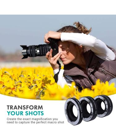 Movo Photo AF Macro Extension Tube Set for Canon EOS-M Mirrorless Cameras - 10mm, 16mm, 21mm Tubes with Metal Mount - Buy Online on GoSupps.com
