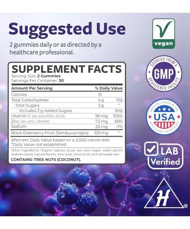 Elderberry Gummies & Black Seed Oil (1-Month Supply) Immunity Power Duo - Elderberry Gummies for Adults with Vitamin C & Zinc (60 count) & Black Seed Oil - Premium Cold-Pressed Nigellia Sativa Oil - Buy Online on GoSupps.com