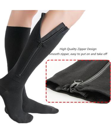 MDRCG Compression Socks with Zipper - Support Stockings for Men & Women | Black Compression Socks for Optimal Circulation - Buy Online on GoSupps.com