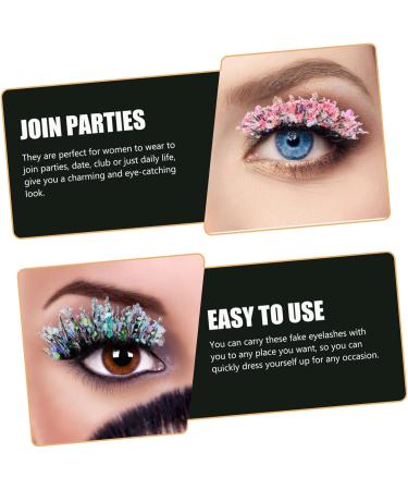 minkissy 6 Pairs Sequin False Eyelashes Sequin Lashes Luminous Glitter Lashes 3d Fake Lashes Glow in The Dark Makeup Lashes with Butterflies European and American Miss Tool Artificial Fiber - Buy Online on GoSupps.com