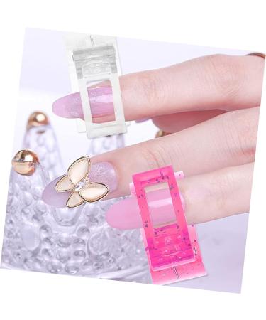 Mikinona Manicure Tools 48 pcs Finger Tip Fixing Clamps and UV Accessories Gel Curve Manicure Quick Poly A Salon Home Kit Tool Pink Nails Forms Clips Art Fixation Pinching Fiberglass 1 count (Pack of 1) White Pinkx4pcs - Buy Online on GoSupps.com