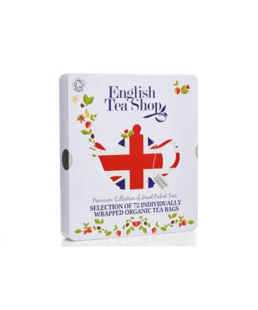 English Tea Shop Organic 'Union Jack' Gift Tin - 72 Tea Bags in 9 Flavours 132g U035251