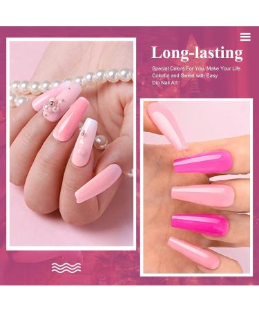 Hot Pink Dip Powder Color Set 6 Colors - No Lamp Cure, Even & Smooth Finish | Honey Joy Dipping Powder (DP-S-6pcs-10g/box) - Buy Online on GoSupps.com