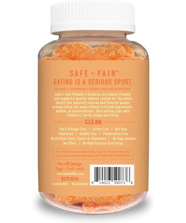Safe & Fair Vitamin C Gummies for Immune Support - Adults & Kids - Orange Flavor - 30/60 Servings - Buy Online on GoSupps.com