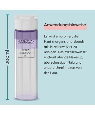 Remescar Micelle Water 200ml - 3-in-1 Makeup Remover & Facial Cleanser with Vitamin C & Hyaluronic Acid - International Shipping Available - Buy Online on GoSupps.com
