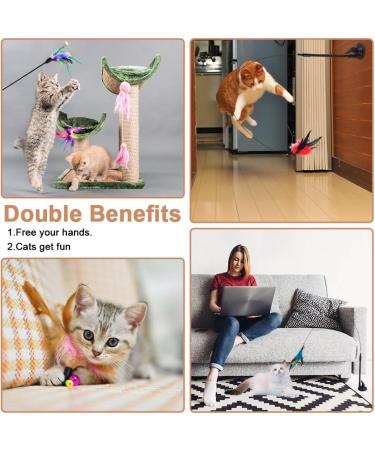 7 Interactive Cat Toys Springs Set | Suction Cup Fishing Toys with Bells & Feathers - Buy Online on GoSupps.com