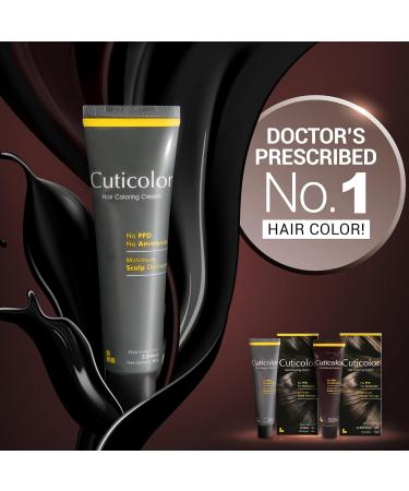 Cuti.colour Permanent Hair Color Cream 60g - Ammonia & PPD Free Sensitive Skin Formula Scalp Health Enriched with Portulaca & Boseivela - Black - Buy Online on GoSupps.com