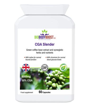 CGA Slender: Premium Green Coffee Bean Extract Complex with 50% Chlorogenic Acid - Supports Weight Management Cognitive Function and Energy Metabolism - 60 Vegan Capsules