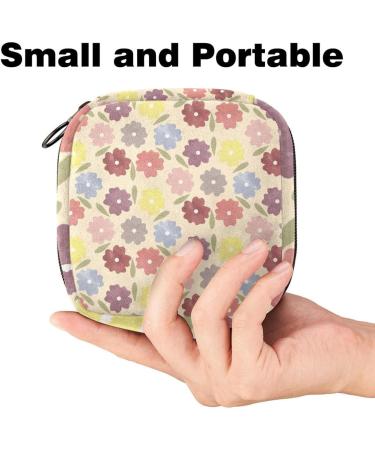 Menstrual Bag Zipper - Colorful Flowers Tampon & Napkin Pouch for Women & Girls | International Shipping Available - Buy Online on GoSupps.com