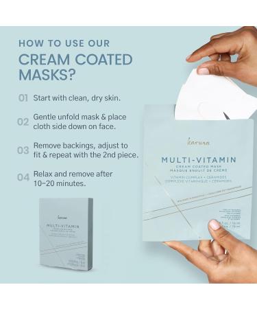 Karuna Multi-Vitamin Face Masks - Hypoallergenic Hydration for Sensitive Skin 4 Pack (16 ml) | Lightweight & Cream-Coated Skincare Must-Have - Buy Online on GoSupps.com