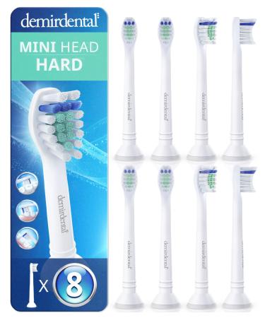 Toothbrush Heads Mini Hard Compatible with Philips Sonicare Toothbrush Heads - Small Replacement Heads - Small Brush Heads - White - HX7048-8 Pack Us Version 8 Count (Pack of 1)
