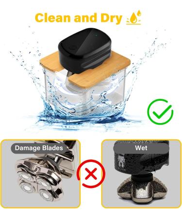Doohoeek Bamboo Shaver Rinse Stand - Compatible with Skull Shaver Pitbull Gold PRO & Silver PRO - Keep Blades Dry & Clean - Eco-Friendly Bamboo - Buy Online on GoSupps.com