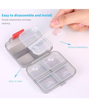 2 Pack Travel Pill Organizer - Portable Medication & Supplement Case - Moistureproof 7+8 Compartment Pill Box for Pocket or Purse (Large & Small Black - Buy Online on GoSupps.com