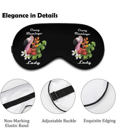 Crazy Flamingo Lady Sleep Mask Eye Cover for Sleeping Blindfold with Adjustable Strap Blocks Light Night Travel Nap for Men Women - Buy Online on GoSupps.com