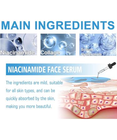 Face Serum for Women - 15% Niacinamide Serum - Hyaluronic Acid Serum for Face - Dark Spot Correcting Glow Serum - Moisturizing Collage Face Serum - Reduce Acne Nourish - Buy Online on GoSupps.com