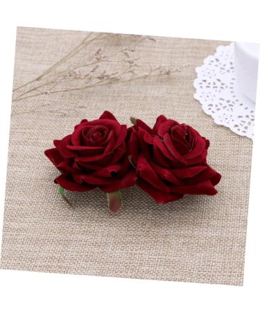 POPETPOP rose flower comb bridal headpieces for wedding floral hair comb Flamenco Dancer Hairstyles Burgundy Wedding Rose Flower Hair Comb floral comb crazy accessories the flowers bride - Buy Online on GoSupps.com