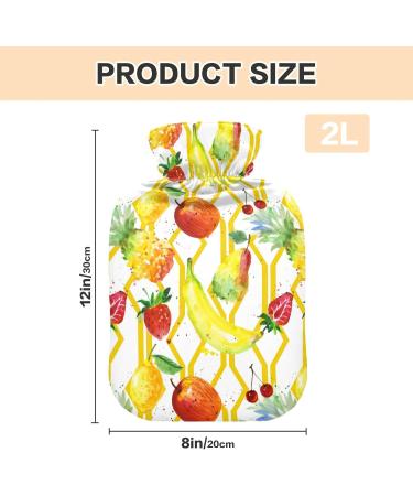 Mnsruu Watercolor Banana Hot Water Bottle - Soft Cover 2L - Perfect Gift for Women & Kids - Ideal for Christmas - International Shipping Available - Buy Online on GoSupps.com