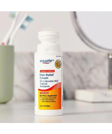 Equate Max Strength Lidocaine Pain Relief Cream for Body Aches 2.5 fl. oz. (3 Pack) - Buy Online on GoSupps.com