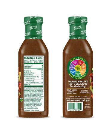 Walden Farms Sun-Dried Tomato Vinaigrette Dressing 12 oz - Sugar Free, Keto and Kosher - Fresh Tangy Salad Topping with 0g Net Carbs - Natural Flavors - Buy Online on GoSupps.com