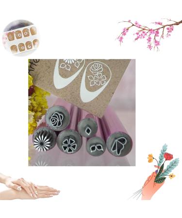 Thicknesy Nail Art Stamp Pen Set Nail Art Pen Set Nail Art Dotting Tools with Simple Design Nail Art Tools for Girls and Women (6pcs)