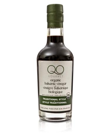 QO Organic Thick Aged Balsamic Vinegar of Modena | 4% Acidity | Gourmet Traditional Style | Dense Premium Italian Vinegar | Aceto Balsamico di Modena | Crafted and Bottled in Modena, Italy | 8.5 fl.oz Traditional Organic