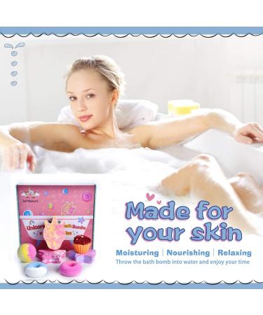 Bath Bombs Unicorn Gift Set - 7PCS with Essential Oils, Perfect Valentines' Day & Birthday Gift for Girls & Women - Buy Online on GoSupps.com