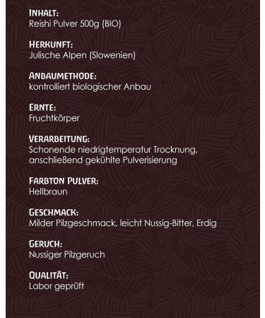 Reishi Bio Powder 500g - Premium Quality from Slovenia - High Safety - Sustainable - German Brand - Buy Online on GoSupps.com