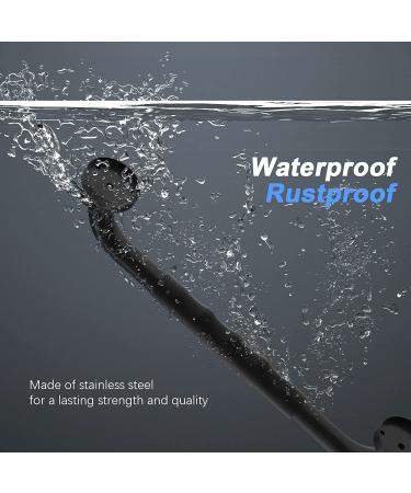 2 Pack 16 Inch Anti-Slip Matte Black Shower Grab Bars - Stainless Steel Bathroom Wall Mount Handrail for Safety Balance - Ideal for Elderly and Handicap Assistance - Buy Online on GoSupps.com