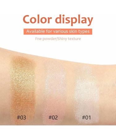 Makeup Highlighter Stick 3 Colors Shimmer Highlight Patting Powder Stick Easy to Apply Make Up Loose Highlighter Powder for Face Eyes Lips Hair Body - Buy Online on GoSupps.com