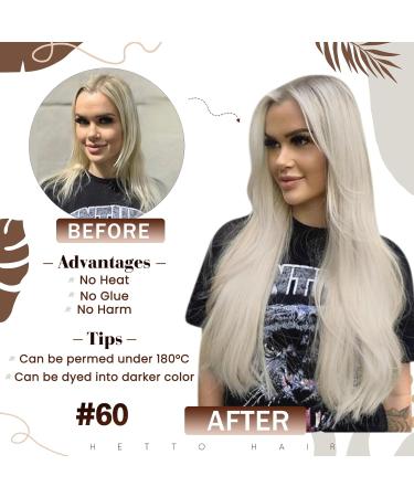 Hetto Microring Extensions - Real Hair #60 Platinblond | 35cm Loop Hair Extensions for Seamless Volume - Buy Online on GoSupps.com