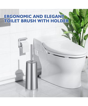 IXO 2 Pack Stainless Steel Toilet Brush and Holder Set - Ergonomic, Elegant, and Durable for Bathroom Toilets - Buy Online on GoSupps.com