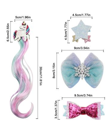 Hi-Fot 4pcs Curls Hair Extension Clips | Colorful Unicorn Party Hair Accessories for Girls - Buy Online on GoSupps.com