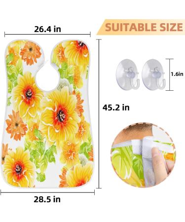 Beard Bib Apron for Men - Non-Stick Waterproof Hair Catcher Cape | Floral Grooming Cloth for Easy Shaving & Trimming - Buy Online on GoSupps.com