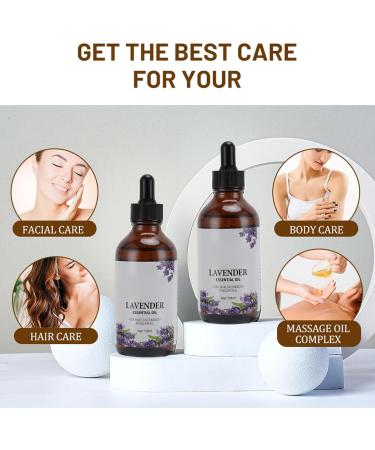 Lavender Oil 118ml - Universal Massage Oil for Skin Care | Portable Glass Bottle for Hair Relaxation Diffuser - Buy Online on GoSupps.com