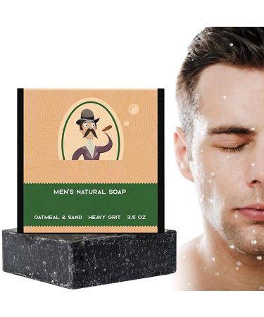 Body Soap Bar for Men - Natural Soap for Men - Men Soap Bar - Moisture Hydrate Skin Face Clean Dirt - Refreshing Oil Control Reduce Dry Rough - Smooth Tender Restore Elasticity Refine Pore (1PCS)