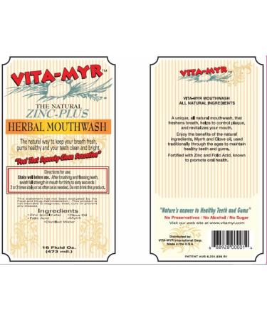 6 Pack VITA-MYR Natural & Effective Herbal Mouthwash 16 oz - Buy Online on GoSupps.com