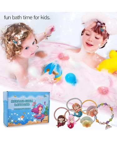 Mermaid Bath Bombs for Kids Girls - 6 Pcs Natural Fizzy Shell Bubble Bath Bomb Kit with Surprise Jewelry Toys - Perfect Christmas Easter Gift Set - Buy Online on GoSupps.com