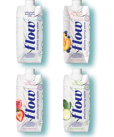 Flow Alkaline Spring Water Natural Alkaline Water pH 8.1 Electrolytes + Essential Minerals Eco-Friendly Pack 100% Recyclable BPA-Free Non-GMO 4-Flavour Variety Pack 3 packs per Flavour 12 x 500ml - Buy Online on GoSupps.com