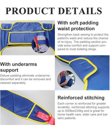 Toileting Hoist Sling Patient Lift Sling Portable Reusable Patient Lift Sling Polyester Divided Leg Patient Lift Slings for Seniors Handicap and Physical Therapy A - Buy Online on GoSupps.com