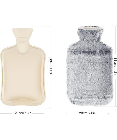 Opamoo 2L Heat Bottle with Cover & Kangaroo Pocket | Natural Rubber Pain Relief for Adults & Children - Gray - Buy Online on GoSupps.com