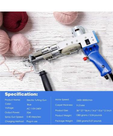 TOPQSC Tufting Gun 2 in 1 Cut Pile Loop Pile - Blue | Rug Making Machine Kit for Weaving Flocking Rug - Buy Online on GoSupps.com