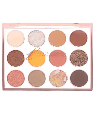 balacoo Eyeshadow Plate Makeup Eye Shadow Powder 12 Grids Eye Shadow Palette for Bar Night Club Party Earth Tones